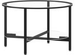 Syfax™ Tavolino Da Salotto Nero E Trasparente 70 Cm In Vetro Temperato