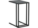 Syfax™ Tavolino Per Computer Marmo Nero 50X35X65 Cm Vetro Temperato