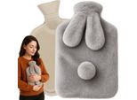 Ruhhy Borsa Dell'acqua Calda Con Rivestimento In Peluche – Cuscino Riscaldante In Gomma Con Design A Forma Di Coniglio, Applicazione Calore E Freddo, Morbido E Delicato Sulla Pelle