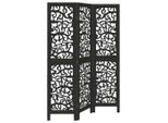 Syfax™ Divisorio Ambienti 3 Pannelli Nero Legno Massello Di Paulownia