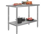 Vidaxl Piano Di Lavoro Per Cucina 120 X 60 X 85 Cm In Acciaio Inox