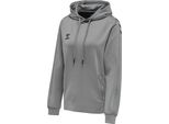 Hummel Hmlcore Xk Poly Sweat Hoodie Donna, Grigio Melange, 2XL