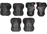 Nils Extreme Pads Set - Set 3In1 Ginocchiere Gomitiere Polsiere Per Bambini Adulti - Nero E Rosa - Xl - H320