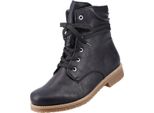 Rieker Donna Stivaletto Stringato Piatto Con Zip 73514, Misura:37 Eu, Colore:Nero