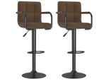 Syfax™ Sgabelli Da Bar 2 Pz Marroni In Tessuto