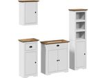 Syfax™ Set Mobili Da Bagno 4 Pz Bodo Bianco In Legno Massello Di Pino