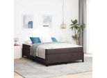 Vidaxl Letto A Molle Con Materasso Marrone Scuro 140 X 190 Cm Tessuto