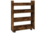 Syfax™ Carrello Stretto A 4 Livelli Rovere Fumo In Truciolato