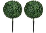 Set Di 2 Piante Artificiali Di Bosso Grandi 70 Cm Con Protezione Uv, Piante Artificiali Come Vere Con Picchetti A Terra Per Soggiorno Camera Da Letto Ufficio Giardino Decorazione Moderna