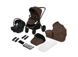 Passeggino Lionelo Mika Plus 3In1 Fino A 38 Mesi (22 Kg), Capottina Xxl Con UPF50+, Maniglione Per Genitori Regolabile In 3 Fasi - Mousse Moka
