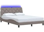 Syfax™ Giroletto Con Led Senza Materasso Tortora 140X200 Cm In Tessuto