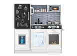 Cucina Per Bambini Costway, Cucina Da Gioco In Legno Con Accessori, Lavagna, Microonde, Gelatiera, Lavastoviglie E Forno, Cucina In Legno Per Bambini A Partire Da 3 Anni (Giallo)