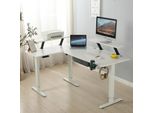 Radlove 160 Cm Scrivania A L Regolabile Elettricamente In Altezza, Scrivania Angolare Scrivanie Da Ufficio, Scrivania A L Con Supporto Per Monitor E Cassetto, Bianco