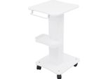 Carrello Da Parrucchiere - Carrello Da Salone - Capacità Di Carico 40 Kg - Dimensioni 35×38×68 Cm - Plastica E Legno - Montaggio Necessario - Bianco