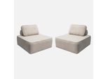 Sweeek - Set Di 2 Poltrone Singole Per Divano Modulare Bouclé - Beige