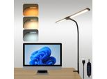 Lampada Da Scrivania A Led A Doppia Testa 60 Cm, Fissabile Con Morsetto, Dimmerabile, 3 Temperature Di Colore, Protezione Per Gli Occhi Regolabile, Lampada Da Tavolo, Lampada Da Ufficio, Nera