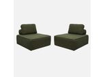 Sweeek - Set Di 2 Poltrone Singole Per Divano Modulare Bouclé - Kaki