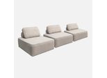 Sweeek - Set Di 3 Poltrone Singole Per Divano Modulare Bouclé - Beige