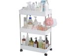 Inf Carrello Stretto Mobile A 3 Ripiani - Organizer Salvaspazio Universale