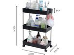 Inf Mobile Scaffale Stretto A 3 Ripiani - Carrello Utile Per Cucina E Bagno