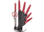 Michelino Set Di 8 Coltelli Da Cucina In Acciaio Inox Blocco Coltelli Rosso