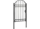 Vidaxl Cancello Di Recinzione Con Piano Ad Arco In Acciaio 104 X 175 Cm Nero