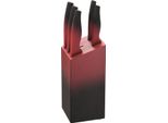 Michelino Set Di Coltelli Da 6 Pezzi Set Di Coltelli + Ceppo Di Coltelli Rosso Opaco 47017