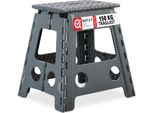 Relaxdays 4 X Sgabello Pieghevole Xl Grigio Scuro