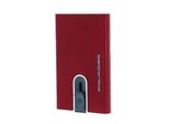 Piquadro Custodia Per Carte Di Credito Quadrata Blu Con Rfid Rosso