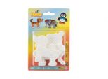 Tappeto Di Perline Stirabili Elefante, Pinguino, Cane In Plastica 3 Pezzi Su Cartoncino 12X18X3Cm