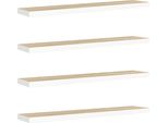 Vidaxl Mensole Sospese 4 Pz. Rovere E Bianco 120X23,5X3,8 Cm Mdf