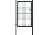 Vidaxl Cancello Da Giardino A Rete In Acciaio Zincato 100 X 200 Cm Grigio