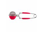 Mastrad Teezange & BestäUber 2 In 1, Teesieb, Puderstreuer, Pudersieb, Silikon, Edelstahl, Rot, F37810