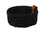 Asa Selection Baskets HäKelkorb M Schwarz, Brotkorb, Korb, Dekokorb, Deko, Baumwolle, Schwarz Matt, Ø 20 Cm, 37891065