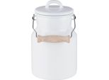 Lattiera Riess Oma's Coperchio Smaltato/Manico In Legno 1,5 Litri Smaltato Classic White
