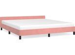 Vidaxl Struttura Letto Con Testiera Senza Materasso Rosa 180X200 Cm Velluto