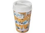 Koziol Thermobecher Iso To Go Winter Wonderland, Isolierbecher, Becher, Kunststoff, Nature Wood / Organic White, 400 Ml, 7011119