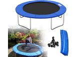 Trampolino Da Giardino Fiqops, Copertura Dei Bordi Ø244Cm 100% Resistente Ai Raggi Uv E Antistrappo Blu