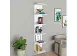 Scaffale A Muro 'Surahammar' 180 X 35 X 32 Cm Scaffale Decorativo Con 6 Ripiani Bianco