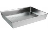 Kuketo | Teglia 36×24,5×6 Cm Rettangolare - Teglia Per Torte Con Fondo Strutturato - Robusta Teglia In Acciaio Per Torte, Brownies E Sformati - Argento