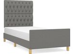 Vidaxl Struttura Letto Senza Materasso Grigio Scuro 90X190 Cm Tessuto