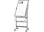 Lavagna Mobile Bifacciale Costway, 60 X 90 Cm, Lavagna Magnetica Regolabile In Altezza Con Ruote, Supporto E Portapenne, Accessori Inclusi Per Scuola, Ufficio, Casa (Nero)