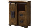 MASSIVMOEBEL24 | Kommode Mango 75X36X90 Braun Lackiert Railway #453