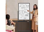 Lavagna Mobile Bifacciale Costway, 60 X 100 Cm, Lavagna Magnetica Regolabile In Altezza Con Ruote, Supporto E Portapenne, Accessori Inclusi Per Scuola, Ufficio, Casa (Nero)