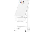 Costway Lavagna Mobile Bifacciale, 60 X 100 Cm, Lavagna Magnetica Regolabile In Altezza Con Rotelle, Supporto E Portapenne, Accessori Inclusi Per Scuola, Ufficio, Casa (Bianco)