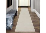 Tappeto Accogliente Con Un Bellissimo Motivo A Linee In Color Crema Dimensioni - 80 X 300 Cm
