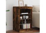 Vidaxl Credenza Con Luci Led Rovere Fumé 41X37X67 Cm