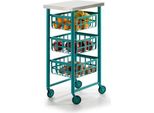 Don Hierro - Carrello Di Servizio Con 3 Cestini In Metallo E Piatto In Acciaio Inox - FIFTY-FIFTY