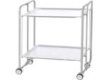 Don Hierro - Carrello Di Servizio Pieghevole Bauhaus Con Rotelle - Struttura In Metallo Grigio, 2 Livelli, 4 Posizioni