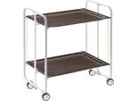 Don Hierro - Carrello Di Servizio Pieghevole Bauhaus Con Rotelle - Struttura In Metallo Bianco, 2 Livelli, 4 Posizioni